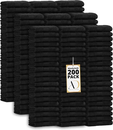 Vista 26 de Ample Decor Toallas 100% algodón de 12 x 12 pulgadas, 600 GSM, suaves y absorbentes, duraderas, juego de 10, color beige