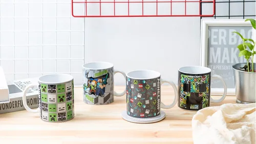 Vista 13 de Zak Designs Minecraft - Juego único de tazas de café de cerámica, tazas de café con mango cómodo para regalos de jugadores, aptas para lavavajillas