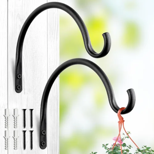 Vista 16 de Qiang Ni Colgador de plantas de alta resistencia, soporte de metal para plantas de montaje en pared de 16 pulgadas, 80 libras, para interiores