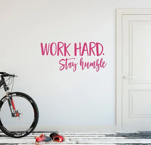 Vista 10 de 24"x10" trabajar duro permanecer humilde Workout éxito lente pensamiento positivo Reto Deportes Fitness ejercicio tren pared calcomanía arte mural