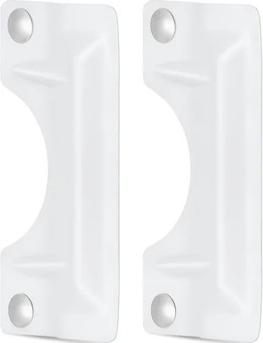 Vista 10 de Landhoow 2 piezas de 3 x 7 pulgadas, cubierta de placa de acero inoxidable para puerta de seguridad, contra entrada forzada, fácil de instalar