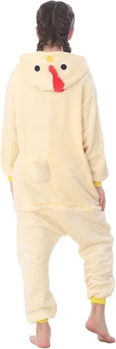 Vista 6 de WOYASIM Pijama de animal para niños, disfraz de una pieza, ropa de dormir, Halloween, Pascua, cosplay para niñas y niños