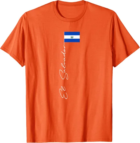 Vista 52 de Camiseta patriótica con bandera de El Salvador, Negro