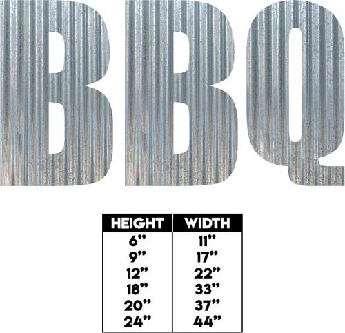 Vista 2 de Letrero de metal galvanizado corrugado con letras de metal para decoración del hogar, barbacoa, ahumadero, parrilla, decoración de patio (6 pulgadas)