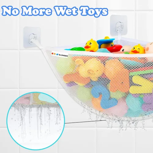 Vista 8 de Organizador de almacenamiento de juguetes de baño para bañera, soporte