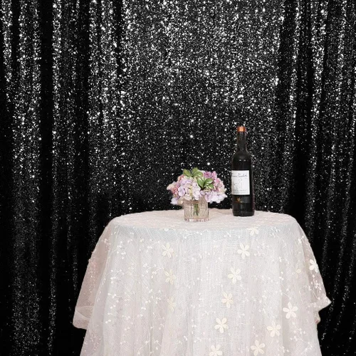 Vista 38 de Juya Delight 2 x 8 pies x 2 piezas, cortina de fondo de fotografía de lentejuelas doradas para fiesta, banquete, festival, boda, aniversario