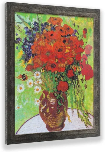 Vista 28 de Vincent Van Gogh - Arte de pared enmarcado con diseño de flores de almendra, maravilloso para exhibir en la cocina, el baño o la decoración