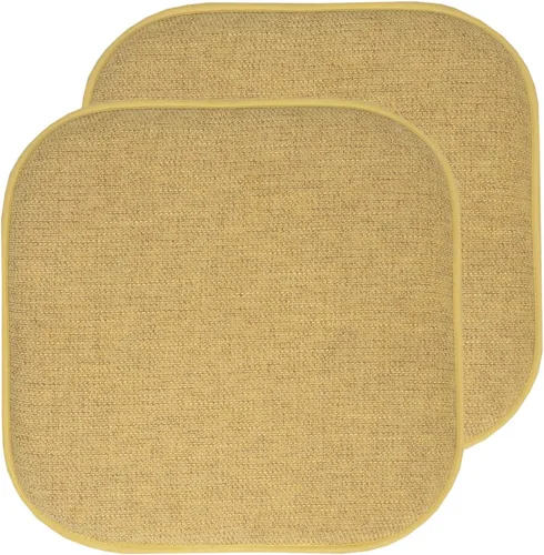 Vista 88 de Sweet Home Collection Cojines de espuma viscoelástica para silla, antideslizantes, diseño de panal de abeja, 16 x 16 pulgadas, paquete de 2