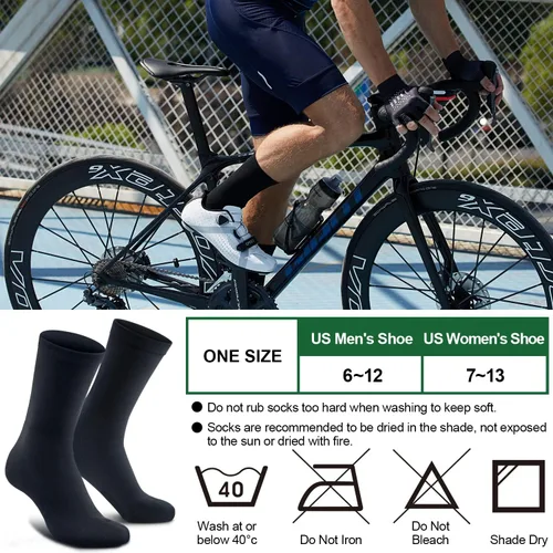 Vista 6 de Souke Sports Calcetines de ciclismo para hombres y mujeres, transpirables y acolchados que absorben la humedad, calcetines de compresión atléticos
