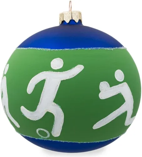 Vista 6 de Tenis, Gimnasia, Voleibol Bola de Vidrio Adorno de Navidad 4 Pulgadas