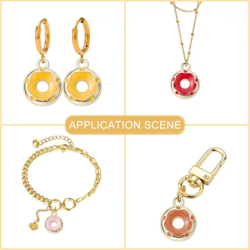 Vista 6 de DanLingJewelry Dijes coloridos esmaltados lindos colgantes para hacer joyas y manualidades, Metal no precioso., Sin piedra preciosa