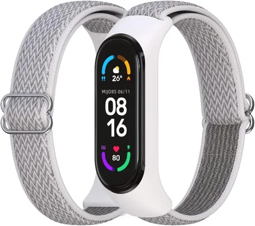 Vista 8 de CYTSH Correa de reloj para Mi Band 6 Correa elástica ajustable de nailon trenzado Miband 6 Miband 5 Pulsera 5 6 Correa de reloj 2 piezas