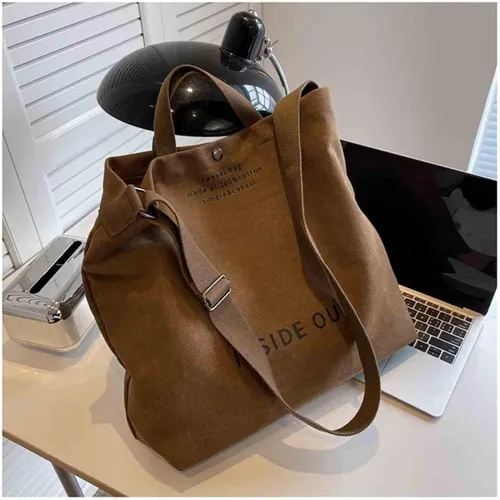 Vista 2 de Bolso de mano de lona grande para mujer, bolso de trabajo para hombro, bolso cruzado con asa superior, estilo vintage, estilo grunge, hobo