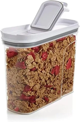 Vista 10 de Copco Contenedor transparente de almacenamiento de cereales de 4.75 cuartos de galón, tapa abatible hermética, plástico sin BPA, organizador