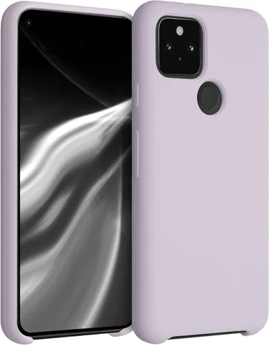 Vista 10 de kwmobile Funda compatible con Google Pixel 5 - Funda de silicona TPU con acabado suave - Blue Reef