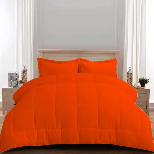 Vista 5 de Edredón 100% algodón egipcio de 500 GSM, súper suave, relleno alternativo de plumón con 2 fundas de almohada, colección de insertos para clima frío