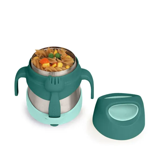Vista 14 de b.box Tarro de alimentos aislado con tenedor para niños pequeños, recipiente fácil de abrir, acero inoxidable, más de 5 horas de temperaturas