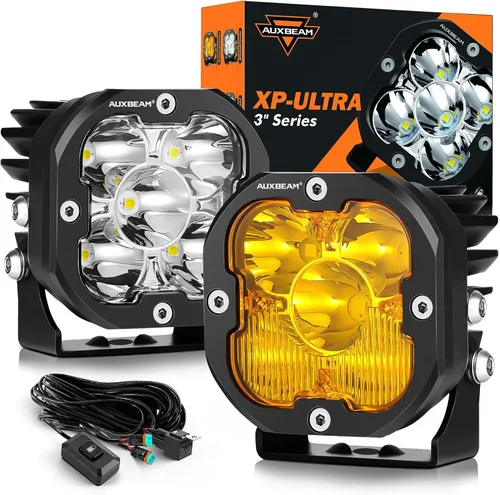 Vista 12 de Auxbeam Color Play Series SAE - Luces antiniebla LED de 3 pulgadas con DRL blanco y señal de giro para Ford Honda, Nissan, Subaru, Acura, Lexus