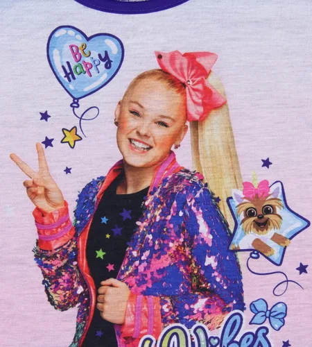 Vista 4 de Nickelodeon JoJo Siwa - Conjunto de pijama de 2 piezas para niña con diseño de lazo y lazo