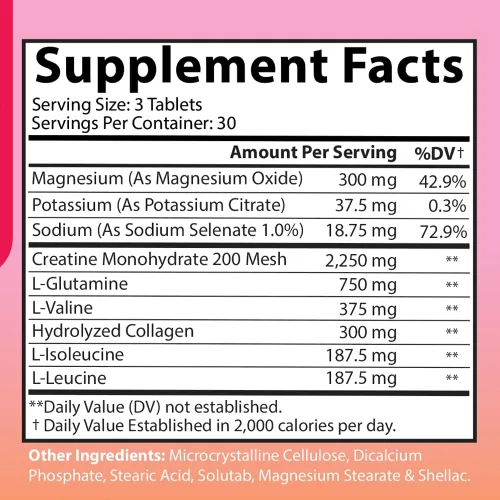 Vista 4 de Angry Supplements BB creatina monohidrato complejo BBL tabletas para ganancias y músculo, suplemento constructor de glúteos para mujeres