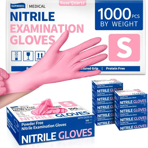 Vista 9 de Supmedic Nitrile Exam Gloves, Powder-Free Latex-Free Disposable Glove for Medical Cooking Esthetician Cleaning, 1000 Pcs