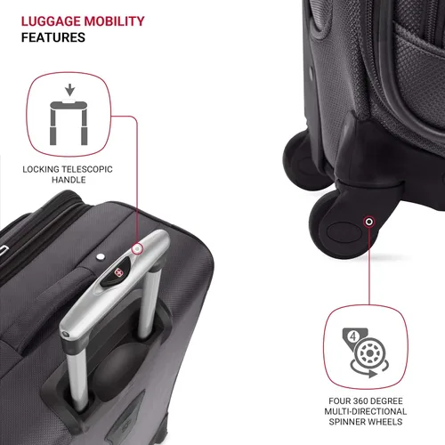 Vista 2 de SwissGear - Equipaje suave expandible Sion con ruedas Gris oscuro