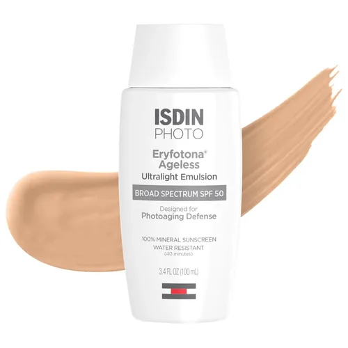 Vista 8 de ISDIN Eryfotona Ageless Protector solar óxido de zinc y protector solar 100% mineral tintado SPF 50+ Anti-Aging, 100% Mineral UV Filters