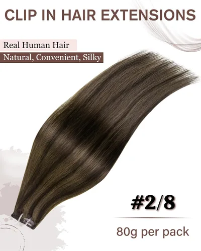 Vista 45 de Hetto . Extensiones de cabello humano rizado con clip, color #1 negro azabache, extensiones de cabello humano ondulado natural para cabeza completa