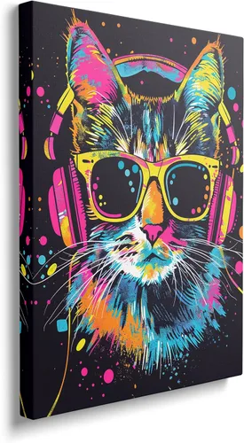 Vista 13 de Lienzo decorativo para pared, diseño de zorro, diseño bohemio de animales para cocina, sala de estar, dormitorio, baño, oficina, zorros, pintura