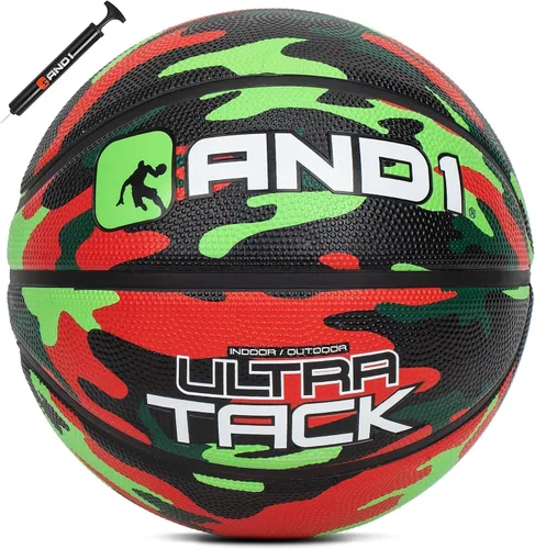 Vista 10 de AND1 Balón de Baloncesto Ultra Grip: Tamaño Reglamentario Oficial 7 (29.5 pulgadas) de Goma - Construcción de Canal Profundo Streetball, Hecho