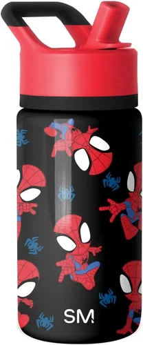 Vista 104 de Simple Modern DC Comics Batman - Botella de agua para niños con tapa con pajilla, vaso aislado de acero inoxidable de 14 onzas para niños, vaso a