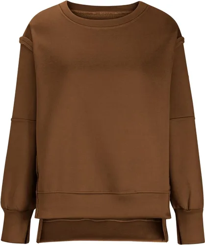 Vista 5 de Stessotudo Sudaderas de gran tamaño para mujer 2023 con cuello redondo, ajuste holgado, camisetas de moda de manga larga, sin capucha, sudaderas