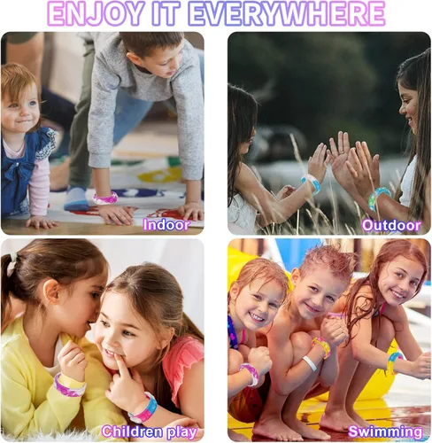 Vista 3 de Pulseras de reventar juguetes para la ansiedad, paquete de 24 juguetes a granel para fiestas para niños, pulseras Pop Fidget Toy Fidgets