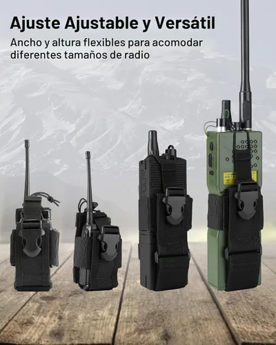 Vista 4 de VIPERADE MOLLE Funda de Radio - Funda Universal para Walkie Talkie para Cinturón de Servicio y Chaleco, Soporte de Radio Táctico para Baofeng Negro