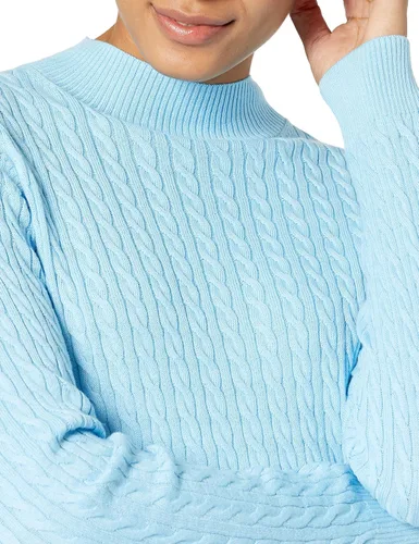 Vista 3 de Tienda Essentials Suéter ligero de manga larga con cuello alto falso para mujer