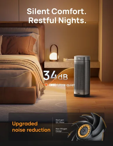 Vista 3 de Calentadores de espacio DREO para uso en interiores, calentadores portátiles de calentamiento rápido con control remoto, grandes calentadores