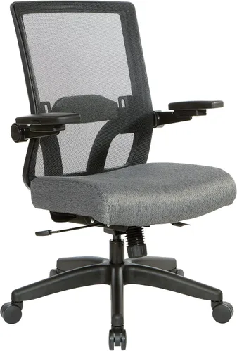 Vista 14 de Space Seating Serie 867 Silla de gerente ajustable con respaldo de malla transpirable, soporte lumbar y brazos abatibles acolchados, asiento de tela