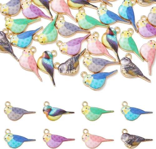 Vista 14 de KitBeads Enamel Animal Charm Alloy Cartoon Pendnats for Jewelry Making Bulk Bee 8Pcs