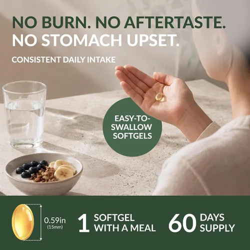 Vista 5 de Cápsulas de aceite de orégano (86–90% Carvacrol) – Orégano orgánico griego de alta potencia – Apoya la salud inmune y digestiva – Cápsulas blandas
