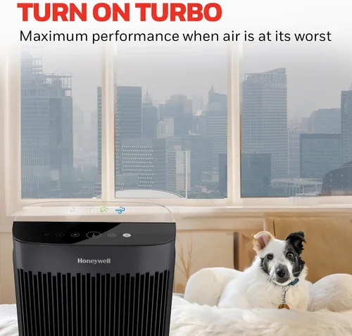 Vista 4 de Honeywell Allergen Plus - Purificador de aire HEPA para el hogar, habitaciones grandes de hasta 900 pies cuadrados, filtro HEPA que reduce el polvo