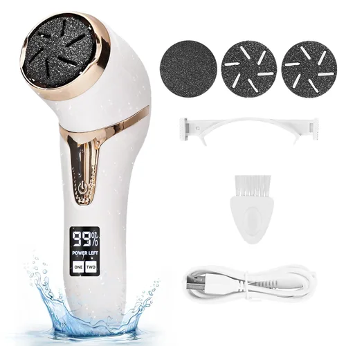 Vista 7 de Nicebirdie Removedor de callos eléctrico para pies con vacío, herramientas de pedicura portátiles premium recargables impermeables de 2 velocidades