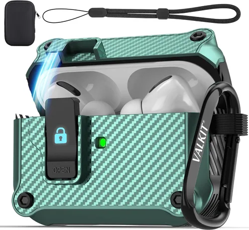 Vista 23 de for Airpods Pro 2 Case Cover with Magnetic Lock Lid, Black