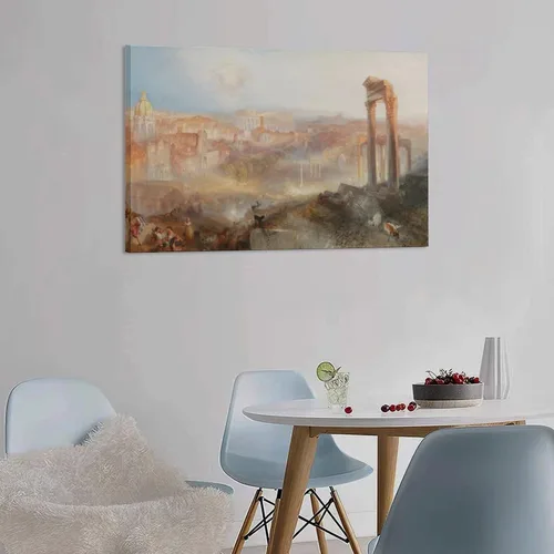 Vista 2 de LEES TOSS J.M.W. Turner Modern Rome - Póster de lienzo de Campo Vaccino para decoración de dormitorio, paisaje deportivo, oficina, habitación
