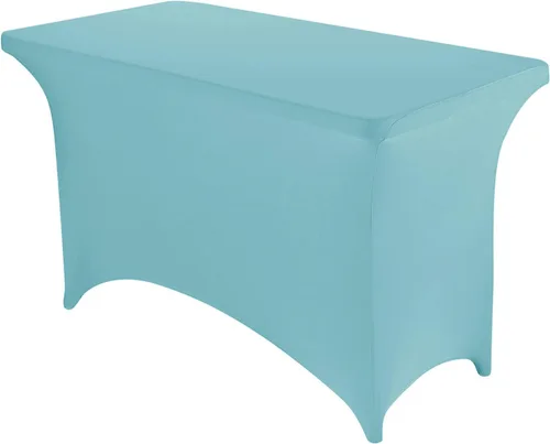 Vista 49 de Peomeise - Funda de mesa de elastano de 4 pies, mantel rectangular elástico de elastano (verde manzana, 4 pies)