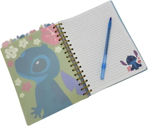 Vista 7 de Cuaderno de Disney Stitch con pestañas "Ohana", encuadernado en espiral, 144 páginas a rayas, 20 x 18 cm, Azul