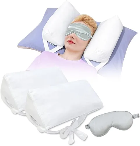 Vista 9 de AOSSA Almohada estabilizadora de cuello para dormir – Cuña triangular boca arriba para posicionamiento de cabeza y cuello, recuperación poscirugía