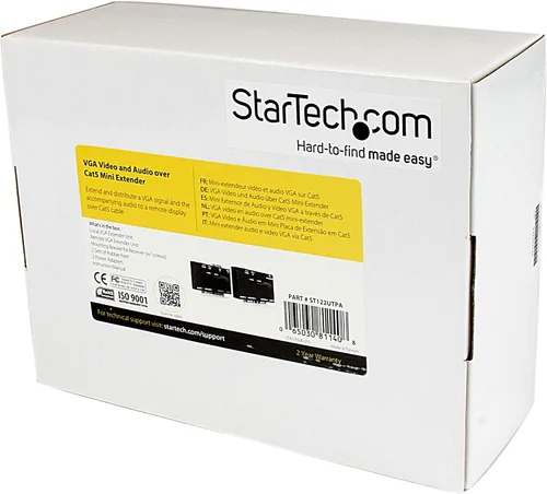 Vista 6 de StarTech - Extensor VGA sobre Cat5 con audio, 500 pies, 1 local, TAA (ST122UTPA) Amplía VGA y audio analógico hasta 500 pies/150m, 1 local más 1