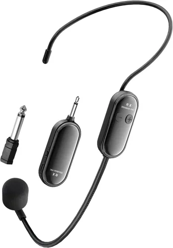Vista 8 de Auriculares con Micrófono Inalámbrico, Sistema de Micrófono y Altavoz de Cabeza UHF, Auriculares Profesionales con Amplificador de Voz y Micrófonos