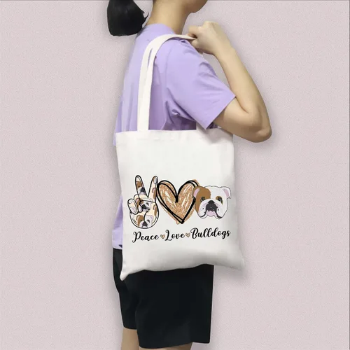 Vista 7 de BDPWSS Bolsa de hombro de lona para Bulldog Inglés para mujeres, Bulldog Mamá, Regalo Bulldog Dueño de Bulldog