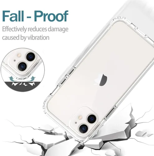 Vista 7 de Funda para iPhone 12 Mini con protector de pantalla de vidrio templado, suave 360 de cuerpo completo, a prueba de golpes, híbrida, transparente